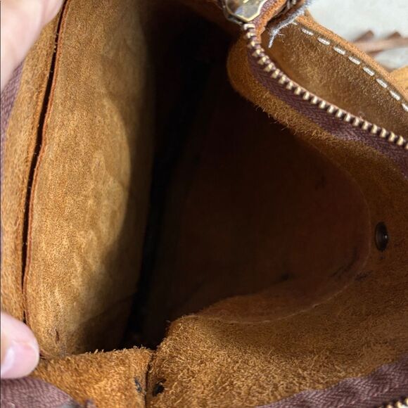 Roots The Hippie Tribe Leather Boho Tassel Braided Strap Vintage Crossbody Bag - Picture 13 of 15